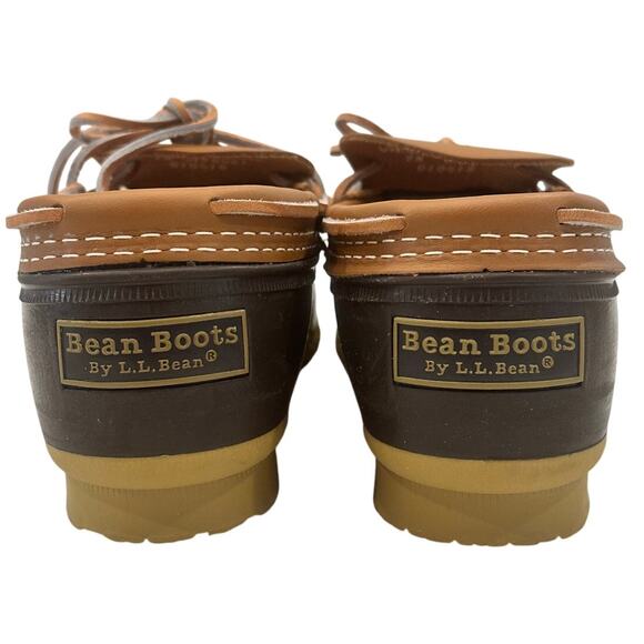 LL Bean USA Rubber Moccasin Bean Boots US 9N Leather Rubber Gum Sole 175061 - Picture 5 of 11